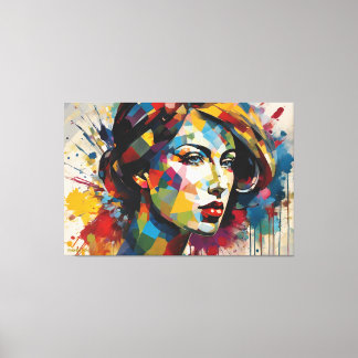 ABSTR_24_001, Abstract Faces Art  Canvas Print