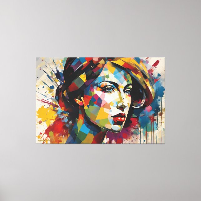 ABSTR_24_001, Abstract Faces Art  Canvas Print (Front)