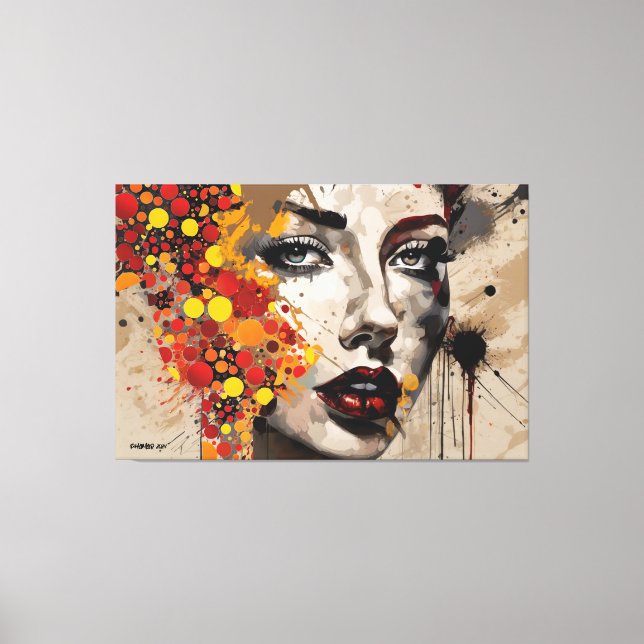 ABSTR_24-006, Abstract Faces Art  Canvas Print (Front)