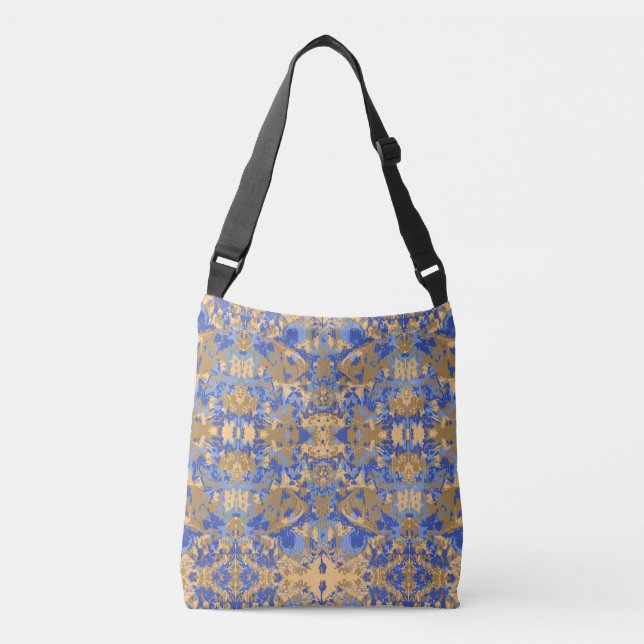 Abstrack Blue Exclusive Pattern Crossbody Bag (Front)