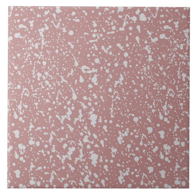 Abstrack Pink and White Dots Pattern Tile (Front)