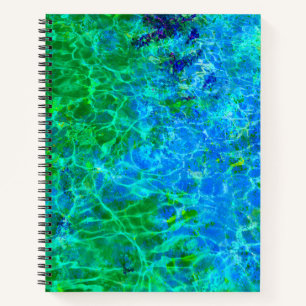 abstracr blue and green notebook
