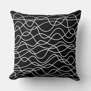 Abstract 010517 - White on Black Cushion