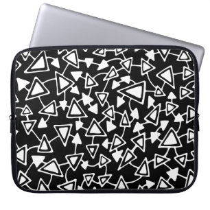 Abstract 021112 - White on Black Laptop Sleeve