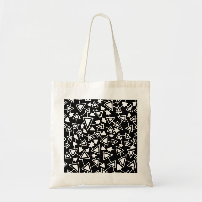 Abstract 021112 - White on Black Tote Bag (Front)