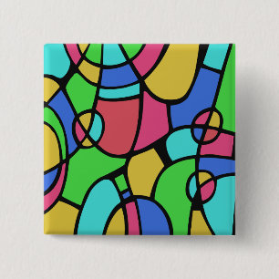 Abstract 02 15 cm square badge