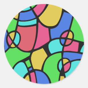 Abstract 02 classic round sticker