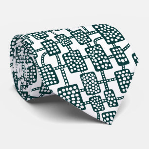 Abstract 041113 - Dark Moss Green on White Tie