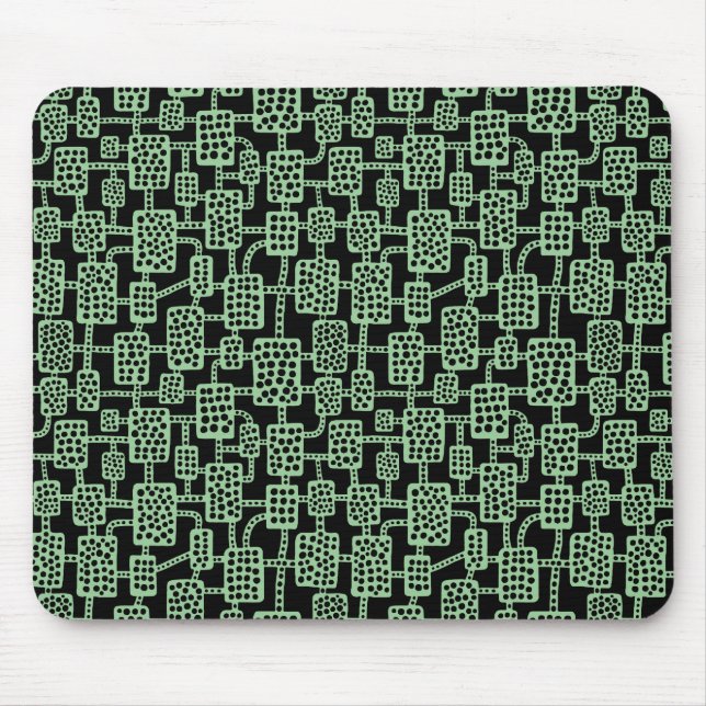 Abstract 041113 - Faded Green on Black Mouse Pad (Front)