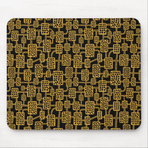 Abstract 041113 - Gold Brown on Black Mouse Pad