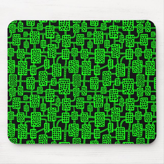 Abstract 041113 - Green on Black Mouse Pad (Front)