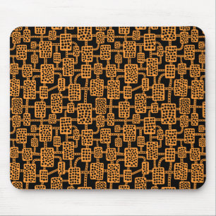 Abstract 041113 - Light Orange on Black Mouse Pad