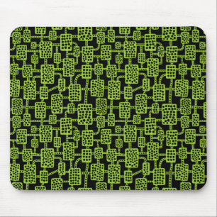 Abstract 041113 - Martian Green on Black Mouse Pad