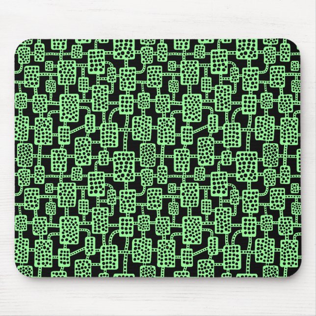Abstract 041113 - Mint Green on Black Mouse Pad (Front)
