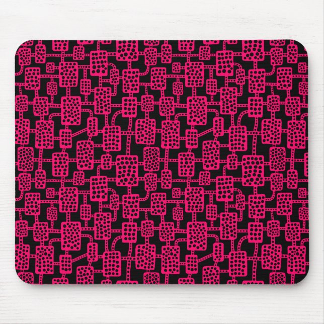 Abstract 041113 - Neon Red on Black Mouse Pad (Front)