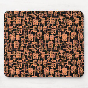 Abstract 041113 - Peach on Black Mouse Pad