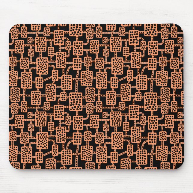 Abstract 041113 - Peach on Black Mouse Pad (Front)