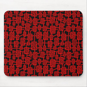 Abstract 041113 - Red on Black Mouse Pad