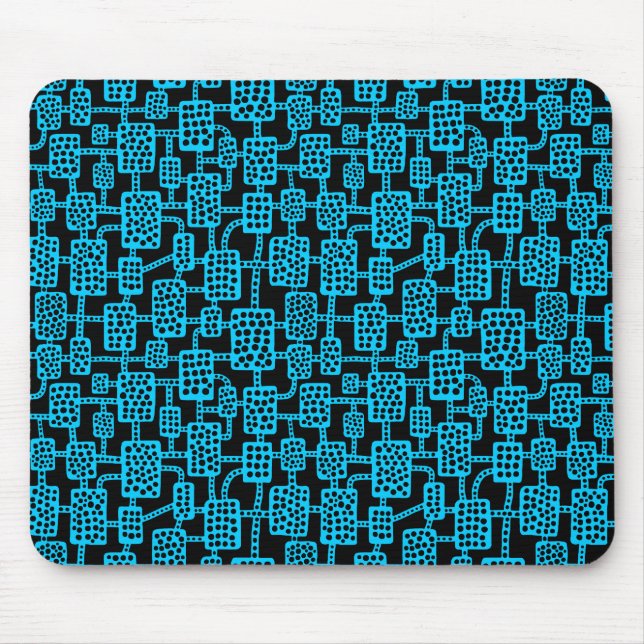 Abstract 041113 - Sky Blue on Black Mouse Pad (Front)