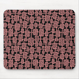 Abstract 041113 - Soft Pink on Black Mouse Pad