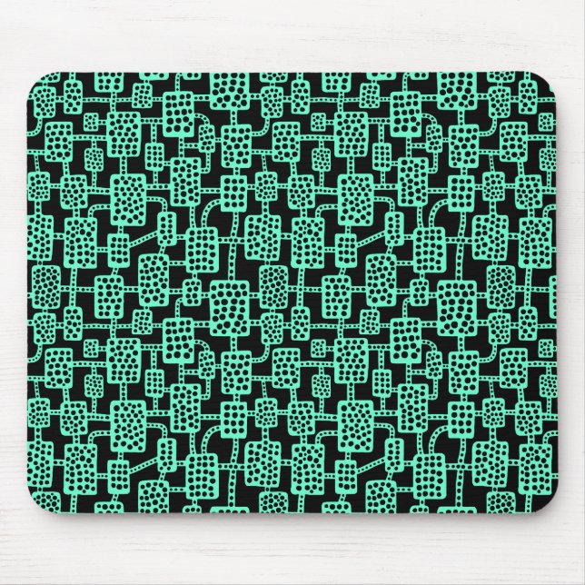 Abstract 041113 - Turquoise on Black Mouse Pad (Front)