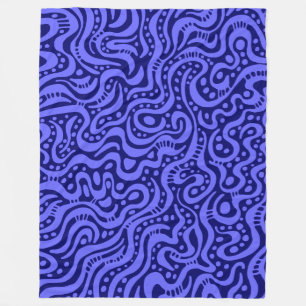Abstract 041211 - Electric Blue on Deep Navy Fleece Blanket