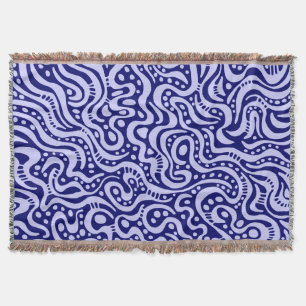 Abstract 041211 - Powder Blue on Deep Navy Throw Blanket
