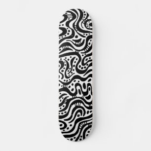 Abstract 041211v2 - Black on Wood Skateboard