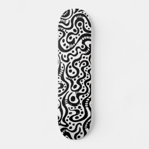 Abstract 041211v3 - Black on White Skateboard
