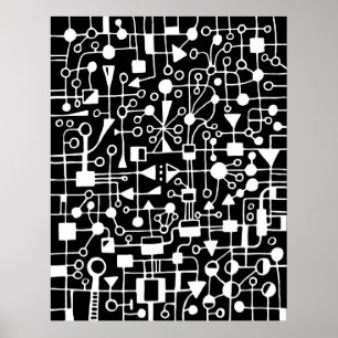 Abstract 090112 - White in Black Poster