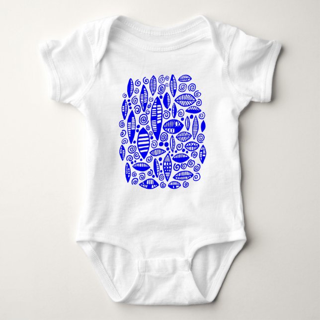 Abstract 100813 - Blue Baby Bodysuit (Front)