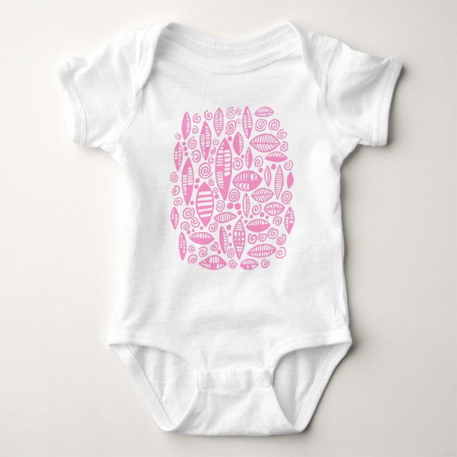 Abstract 100813 - Pink Baby Bodysuit (Front)