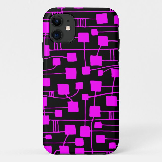 Abstract 111211 - Magenta on Black Case-Mate iPhone Case (Back)