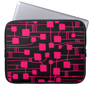 Abstract 111211 - Neon Red on Black Laptop Sleeve