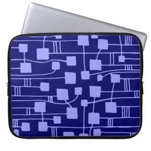 Abstract 111211 - Pastel Blue on Dp Navy Laptop Sleeve