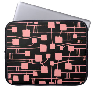 Abstract 111211 - Soft Pink on Black Laptop Sleeve