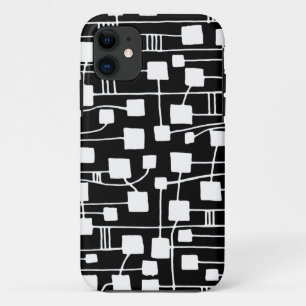 Abstract 111211 - White on Black Case-Mate iPhone Case