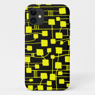 Abstract 111211 - Yellow on Black Case-Mate iPhone Case