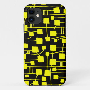 Abstract 111211 - Yellow on Black iPhone 11 Case