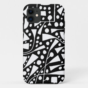 Abstract 120112 White on Black Case-Mate iPhone Case