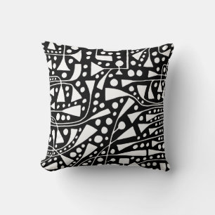 Abstract 120112 - White on Black Cushion