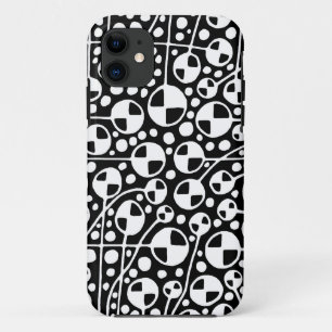 Abstract 130112 v5 White on Black Case-Mate iPhone Case