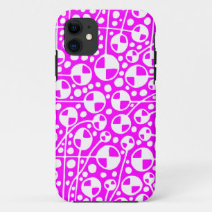 Abstract 130112 v5 White on Magenta Case-Mate iPhone Case