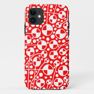 Abstract 130112 v5 White on Red Case-Mate iPhone Case