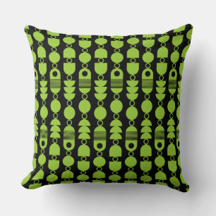 Abstract 140823 - Martian Green on Black Cushion