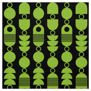 Abstract 140823 - Martian Green on Black Fabric