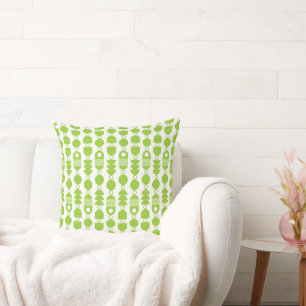 Abstract 140823 - Martian Green on White Cushion