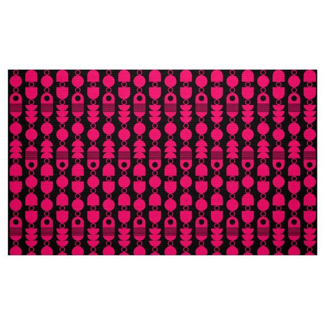 Abstract 140823 - Neon Red on Black Fabric (Fat Quarter)