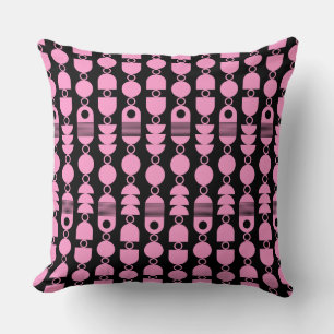 Abstract 140823 - Pink on Black Cushion