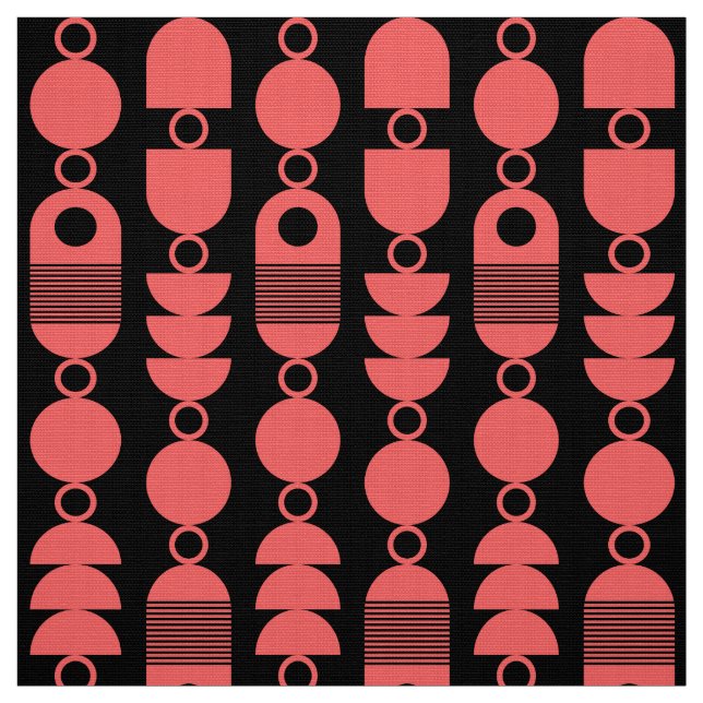 Abstract 140823 - Tropical Pink on Black Fabric (Swatch)